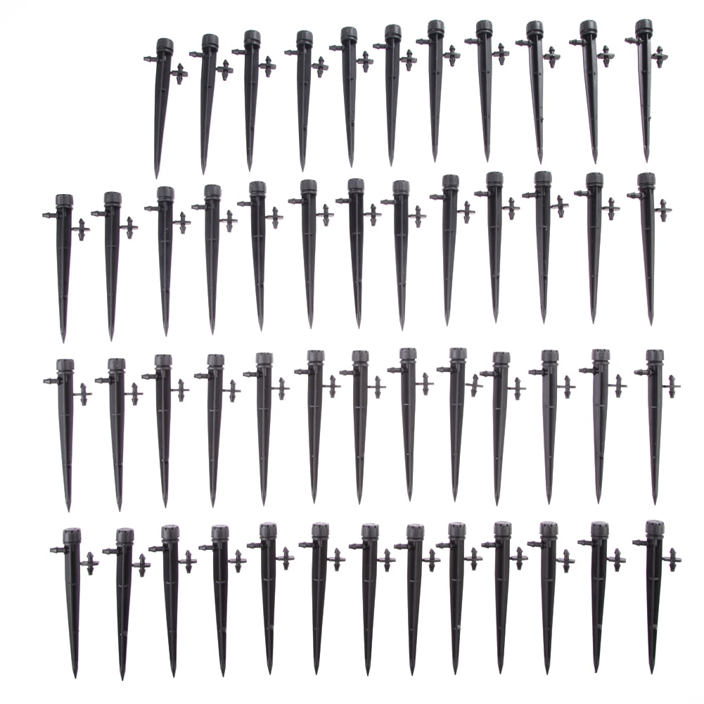 50Pcs Adjustable Water Flow Irrigation Drippers Stake Emitter Drip Sprinklers US 