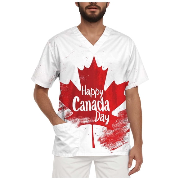 Ramiter Canada Maple Leaf Pride Tee True North Fashion Canadian Patriotic Apparel Mens Novelty T-Shirt,1st of July Gifts Canada Shirt Men Red,S