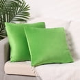thumbnail image 2 of Unique Bargains Velvet Modern Zipper Cushion Decorative Throw Pillow Covers (2 Count) Green 18" x 18", 2 of 6