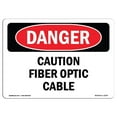 thumbnail image 1 of SignMission OS-DS-A-1218-L-2279 12 x 18 in. OSHA Danger Sign - Caution Fiber Optic Cable, 1 of 1