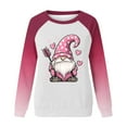 thumbnail image 4 of Byworldtasic Valentine's Day Long-Sleeve T-Shirt for Women Plus Size Raglan Sleeve Heart Graphic Top, 4 of 5