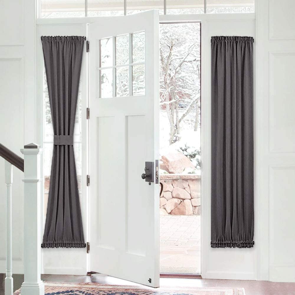 1 Piece Door Curtain Panel Room Darkening Rod Pocket Sliding Glass Door Drapes Privacy Light