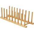 thumbnail image 2 of 1 Pack Bamboo Wooden Dish Rack - Plate Rack Stand Pot Lid Holder, Kitchen Cabinet Organizer for Bowl, Cup, Cutting Board and More, 2 of 7