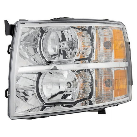 Left Headlight - Compatible with 2007 - 2014 Chevy Silverado 2500 HD 2008 2009 2010 2011 2012 2013