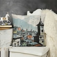 thumbnail image 2 of YINGXI Throw Pillow Cushion Cover, Hand Drawn Building of Durbar Mountains and Buildings in Tourist Attraction, Decorative Square Accent Pillow Case,Multicolor 18x18in, 2 of 5