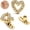 Gold, variant on 2Pcs 14G Cubic Zirconia Dermal Anchor Tops and Base Titanium Steel Heart Diamond Microdermals Body Piercings for Women Studs Punk Personalized Jewelry Gifts Silver