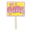 Pack of 6 Fun and Festive Yellow and Pink It's A Girl Yard Sign Decoration 24"
