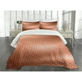 thumbnail image 3 of Ambesonne Abstract Quilted Bedspread Set 3 Pcs, Comb Pattern Waves, Queen Size, Pale Rust, 3 of 5