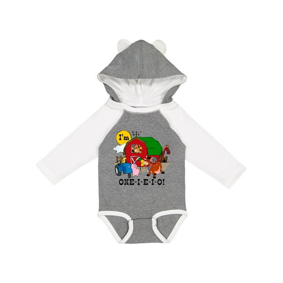 Inktastic One-i-e-i-o Boys or Girls Long Sleeve Baby Bodysuit