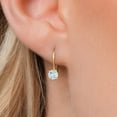 thumbnail image 3 of Gem Stone King 14K Yellow Gold Sky Blue Aquamarine Earrings for Women | 0.50 Cttw | Gemstone March Birthstone | Round 4MM, 3 of 6