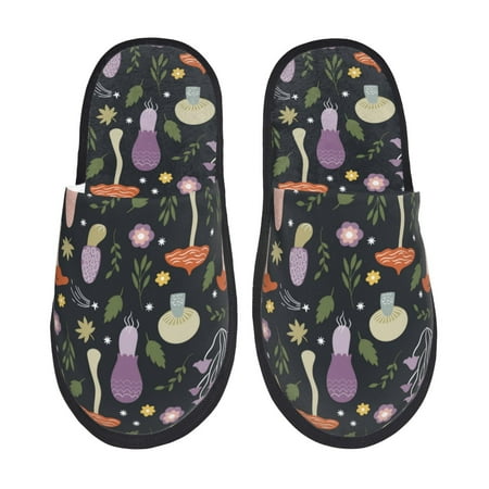 

House Slippers for Women Men - Mushrooms A Warm Non-slip Mens Womens Slippers Cozy Slip-on House Shoes Bedroom Outdoor Indoor Slippers for Men