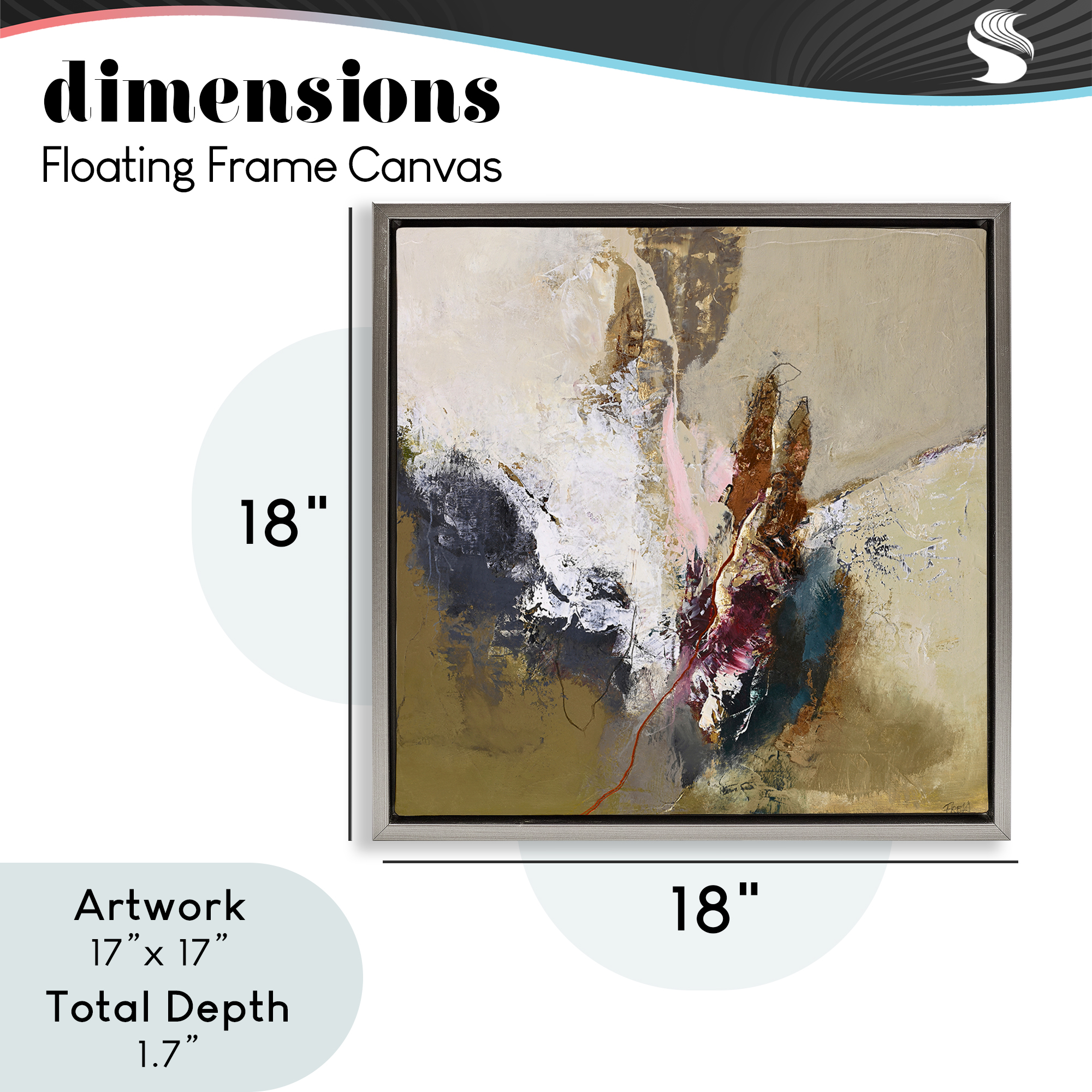 Earthy Mood Composition Gray Framed Floater Canvas Wall Art, design by Design Fabrikken
