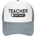 thumbnail image 2 of Teacher Off Duty Polyester Mesh Hat Two Tone Trucker Summer Mesh Cap Outdoor, 2 of 9