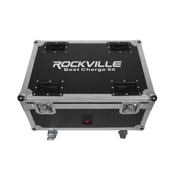 Rockville BEST CHARGE 60 Charging Travel Road Case For (6) BEST PAR 60 Lights