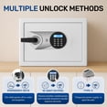 thumbnail image 5 of Safe Box,Blacksmith 1.0 Cuft Biometric Safe Lock Box with Fingerprint,Code and Keys Access,16 Gauge Solid Steel Heavy Duty Security Money Safe Lock Cabinet with Fireproof Document Bag,White, 5 of 8