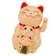 thumbnail image 6 of NFTIGB 4.5-inch Solar Powered Smiling Fortune Cat Ornament Automatic Hand Waving Lucky Figurine for Car Dashboard Desk Yellow, 6 of 9