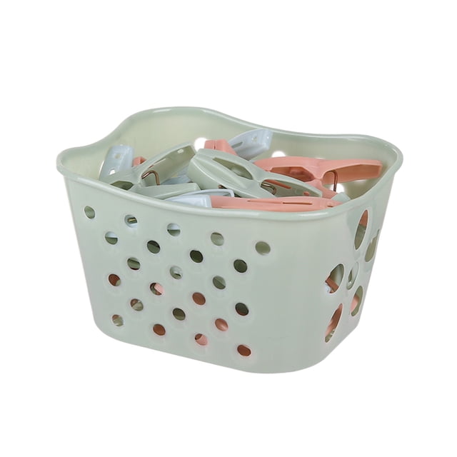 Colorful Windproof Socks Clips, Multi-functional Plastic Rack, 30 Laundry Clips, Candy-colored Storage Basket, Household Drying Solution, for Laundry Room, Versatile Home Organizer, Lightwei