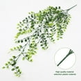 thumbnail image 3 of Paquete de 2 plantas colgantes artificiales, decoración de pared falsa, plantas falsas para estantes, cocina, patio, porche, interior y exterior, 3 of 5