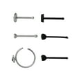 thumbnail image 3 of Body Jewelry Women's Jewelry 22G Stainless Steel Multi Color Hoop and Stud Nose Rings, 6 Pack, 3 of 7