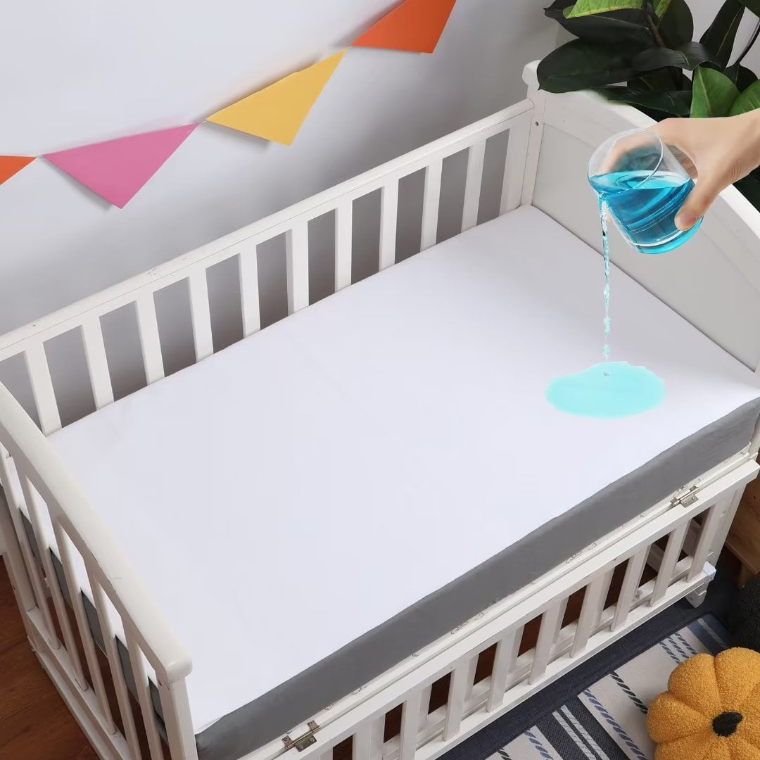 Shunjie.Home 2 Pack Waterproof Crib Mattress Protector Pad 27" x 39", Washable Flannel Crib Pad