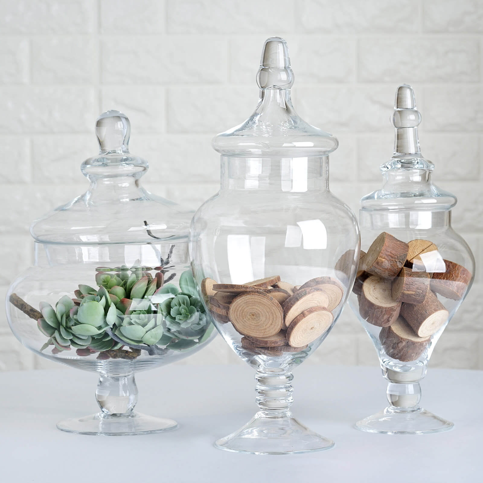 Decorative Glass Storage Container with Lid - Food Candy Display Jar Large  - Etched Painted Leaves Decor for Bathroom Kitchen - 11.4 in (29 cm)