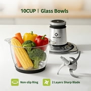 LINKChef Electric Food Chopper, 10 Cup Meat Grinder Food Processor Glass Meat for Vegetable Meat Fruit