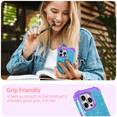 thumbnail image 4 of Casetego Phone Case for iPhone 16 Pro Max Case,Glitter Bling Heavy Duty Hybrid Sturdy High Impact Shockproof Protective Cover,Shiny Blue Purple, 4 of 7
