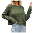 thumbnail image 2 of Sweaters for Women 2025 Fall Winter Oversized Long Sleeve Cropped Knit Jumper Top Womens Pullover Sweaters, 2 of 6