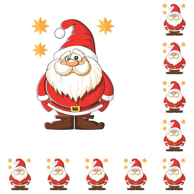 Inteprter Adhesivo estático de Navidad, ventana de nevera, calcomanía de PVC para el hogar, oficina, tienda, decoración autoadhesiva, sombrero largo, Viejo sombrero largo 10piezas Inteprter CBP165274