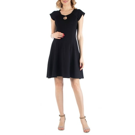 

24seven Comfort Apparel Maternity Dress with Keyhole Neck M0116188 Made in USA