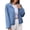 Blue, variant on Womens Raincoat Style Drawstring Hooded Crop Jacket - Loose Long Sleeve Casual Blue XXL
