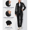 thumbnail image 4 of Women's 2Pc Full Zip Tracksuit, 4 Way Stretch Breathable with Reflective & Zipper Pockets for Gym Running Black 2XL, 4 of 8
