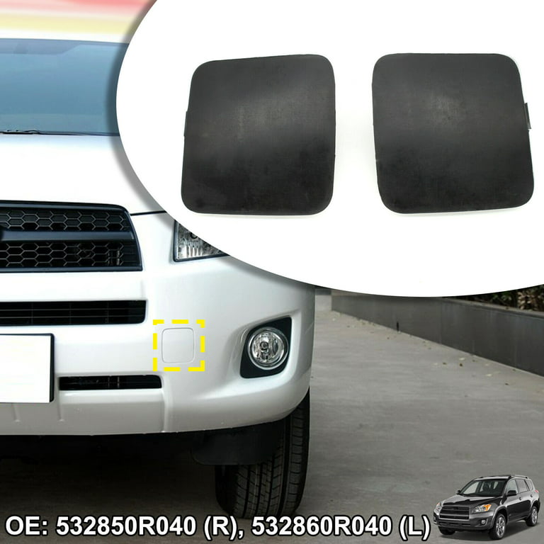 LEFT+RIGHT FRONT BUMPER Tow Hook Eye Cover Cap Fit For Toyota RAV4