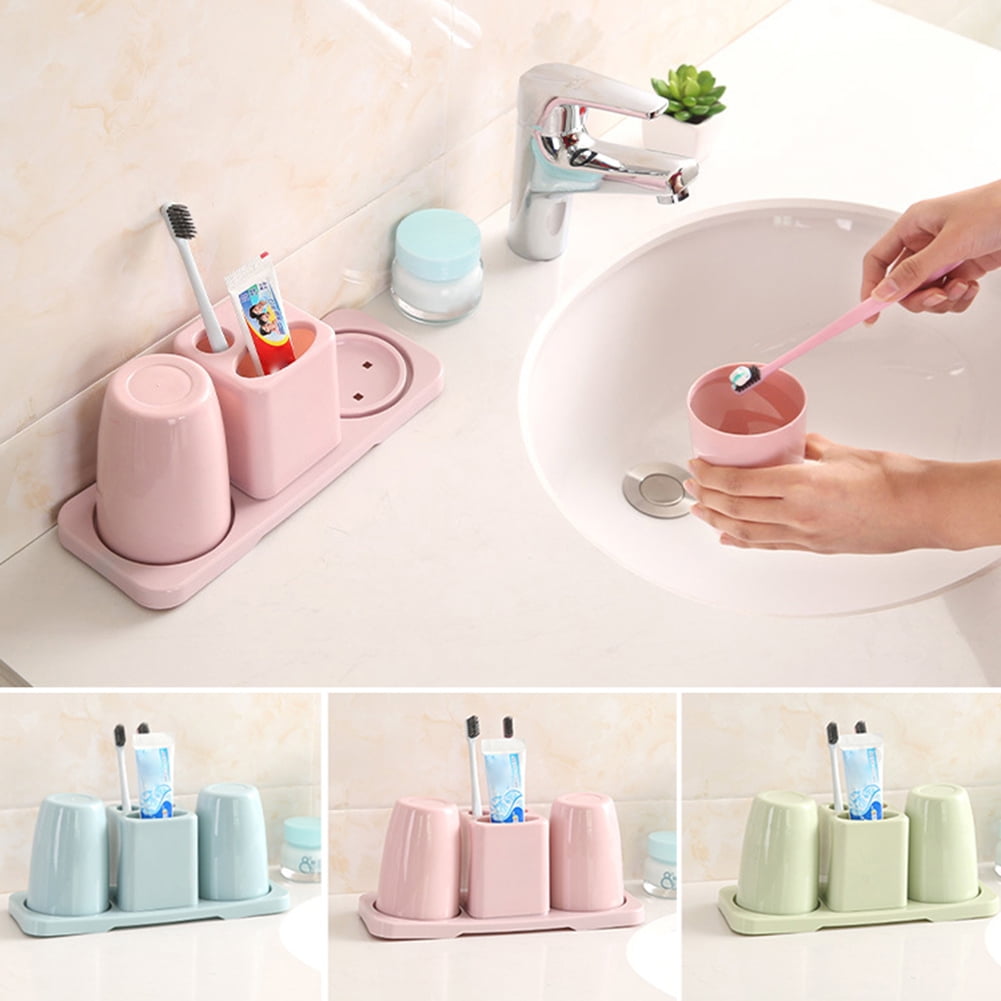 Joseph Joseph Bathroom Beauties 2-Piece Bathroom Sink Set with Toothbrush Holder and Soap Pump Stainless Steel 