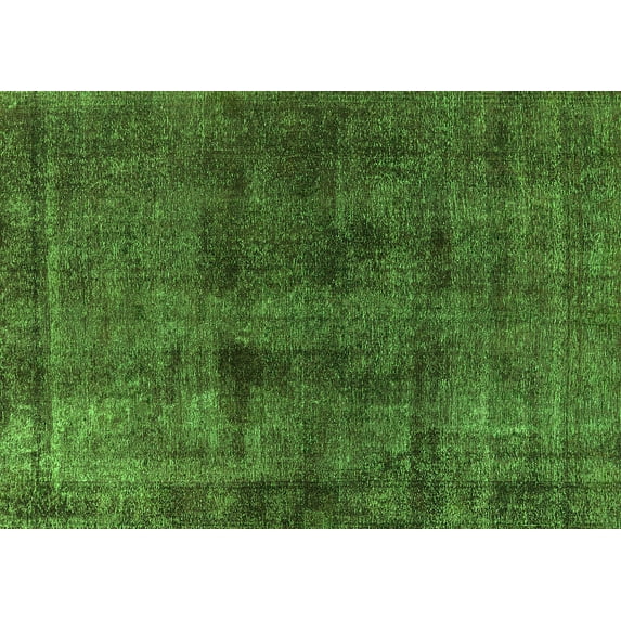 Ahgly Company Indoor Rectangle Oriental Green Industrial Area Rugs, 2' x 4'