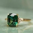 thumbnail image 3 of 2.40Ct Cushion Cut Simulated Green Emerald Women's Ring 14K Yellow Gold Plated, 3 of 3