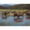 thumbnail image 2 of Sorenson, Jack 14x12 White Modern Wood Framed Museum Art Print Titled - Buffalo Crossing, 2 of 4