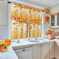 thumbnail image 2 of Fall Leaves Kitchen Window Curtains Valance and Tier Set 36 Inch, Autumn Orange Maple Leaf 3 Piece Window Treatment Tiers for Living Room Bedroom Kitchen Decor Drapes, 2 of 5
