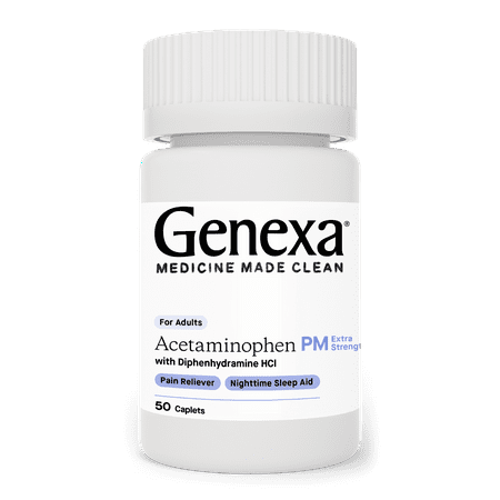 Genexa Acetaminophen PM Extra Strength Pain & Sleep Aid Caplets, 50 Ct