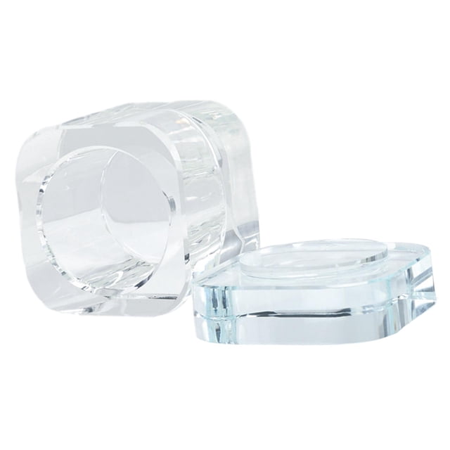 Plato Dappen líquido para decoración de uñas con tapa, cuenco de cristalería, cuenco práctico reutilizable, portavasos, taza de vidrio para salón , Claro