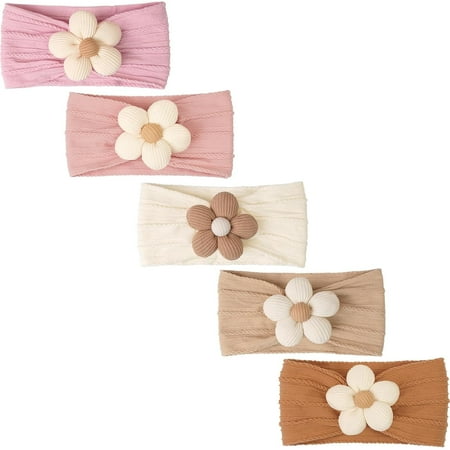 JOYOYO 5 pcs Baby Flower Headbands, Soft Hairbands Hair Accessories for Newborn Infant Toddler Kids