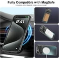 thumbnail image 3 of Magnetic for iPhone 15 Pro Max Case Magsafe with Full Window Cover Camera Lens Protector Logo View Scratch Resistant Frosted Slim Shockproof Protective Phone Case (Black), 3 of 12
