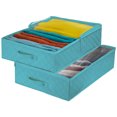 Sorbus Foldable Storage Bag Organizers (2 Pack One Compartment, Aqua