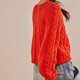 thumbnail image 2 of Jersey de ganchillo con cuello redondo Top de punto calado para mujer traje diario de Color sólido, 2 of 6