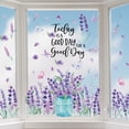 thumbnail image 2 of Sm:)e 4 Sheets 60PCS Lavender Vase Today is a Good Day Spring Summer Window Sticker, Glass Home Classroom Office Shop Display Decoration Reusable Party Supplies, 2 of 6