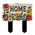 thumbnail image 3 of Opehuo Wooden Personalized Garden Sign with Stake,Welcome Plaques,Colorful Flower Markers for Outdoor Lawn Patio Yard,Flowers Sculptures for Patio Lawn Porch Backyard Markers,B, 3 of 5