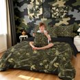 thumbnail image 3 of Manfei Farmhouse Camouflage Full Size Bedding Sets, Contemporary Art Camo Full Size Bed in a Bag, Olive Green, Black Reversible, 7-Piece, 3 of 6