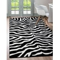 thumbnail image 1 of Unique Loom Wildlife Collection Animal Inspired with Zebra Design Area Rug, 5 x 8 ft, Black/Ivory, 1 of 2