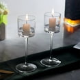 thumbnail image 4 of HongHeng Clearance Under $2.00 Christmas Candle Holders Small Candle Holders Holiday Party Table Decoration Home Gifts Tall Glass Candle Holders Simply Ambience, 4 of 8