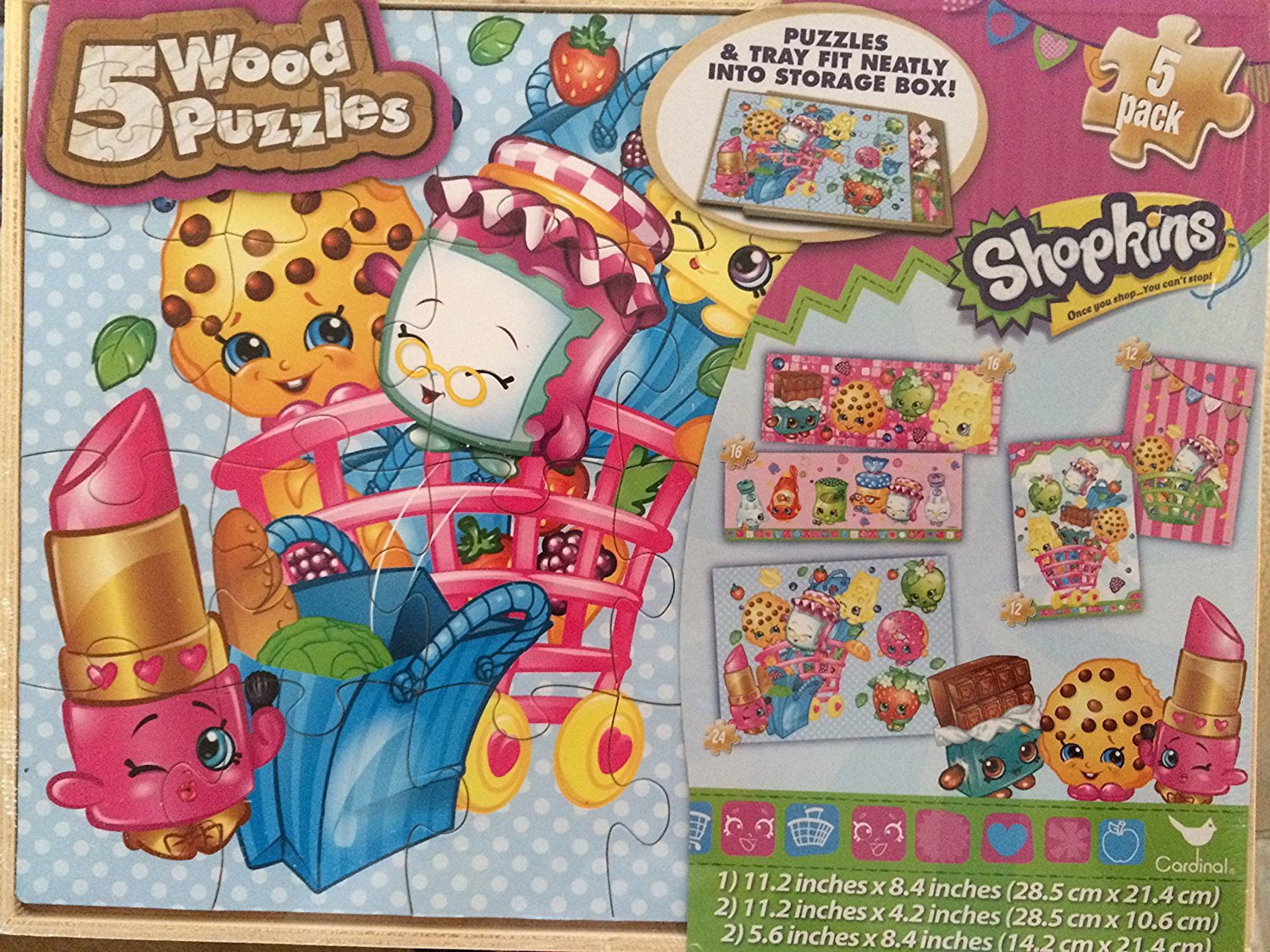 Cardinal Shopkins Wood Puzzle Set, 5 Pack - Walmart.com - Walmart.com